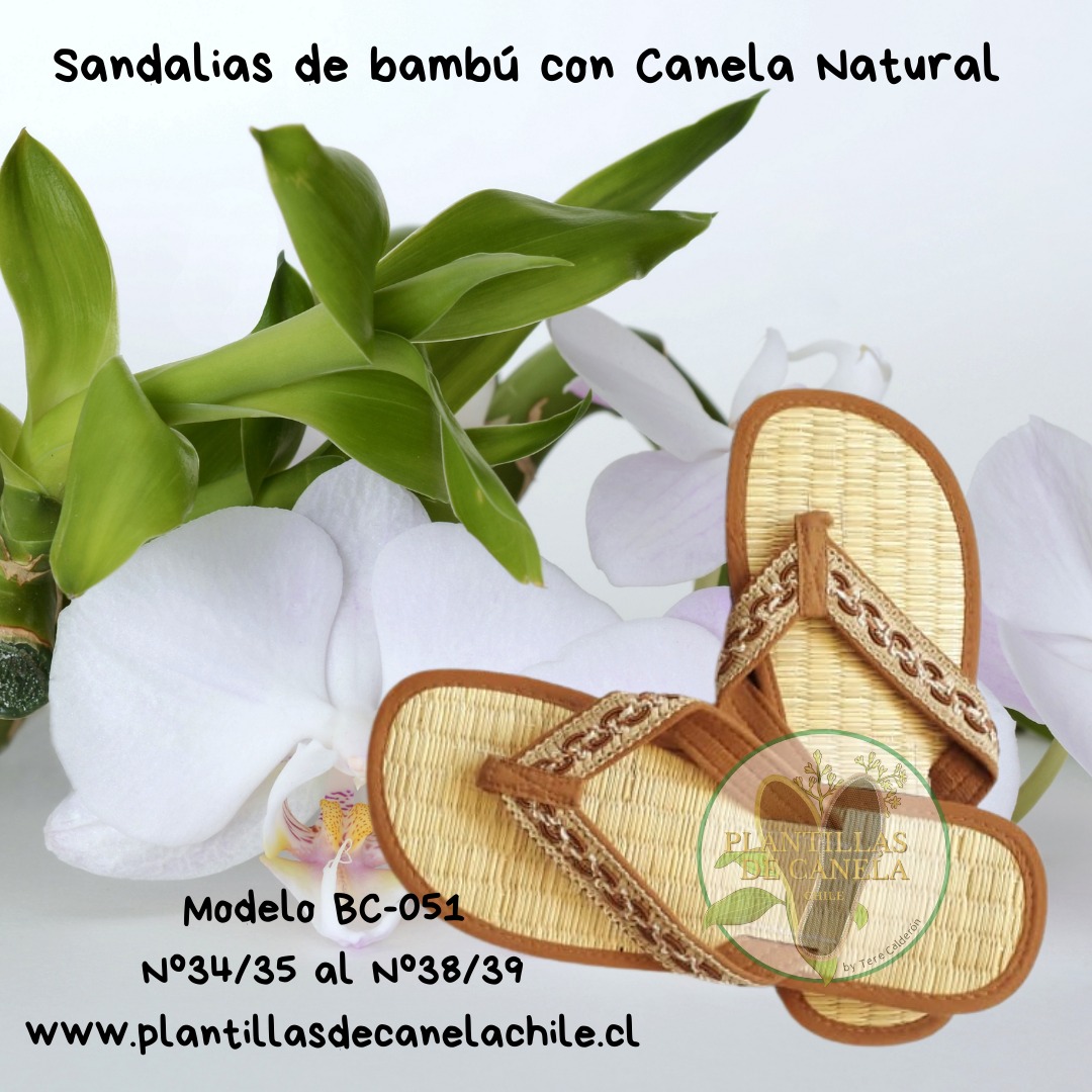Sandalias de Bambú con Canela Natural Modelo BC-051 – Plantillas de Canela  Chile